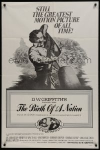 6f101 BIRTH OF A NATION 1sh R1970 D.W. Griffith's classic post-Civil War tale of the Ku Klux Klan!