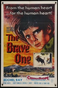6f127 BRAVE ONE 1sh R1960s Irving Rapper directed western, written by Dalton Trumbo!