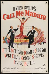 6f140 CALL ME MADAM 1sh 1953 Ethel Merman, Donald O'Connor & Vera-Ellen sing Irving Berlin songs!