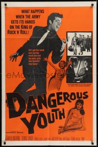 6f208 DANGEROUS YOUTH 1sh 1958 Frankie Vaughn is an Elvis-like star drafted in the Army!