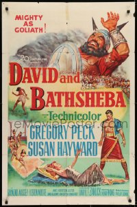 6f213 DAVID & BATHSHEBA 1sh 1951 Biblical Gregory Peck broke God's commandment for sexy Susan Hayward