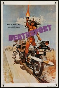 6f226 DEATHSPORT teaser 1sh 1978 David Carradine, great artwork of futuristic battle motorcycle!