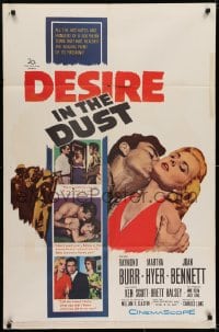 6f232 DESIRE IN THE DUST 1sh 1960 only the hot sun was witness to Martha Hyer's shameless sin!