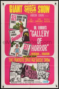6f243 DR. TERROR'S GALLERY OF HORROR/WIZARD OF MARS 1sh 1967 double bill, giant shock show!