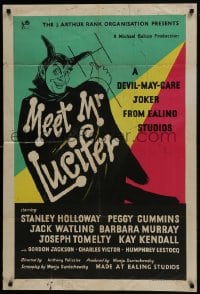 6f555 MEET MR LUCIFER English 1sh 1953 Holloway, Cummins, completely different art of the devil!