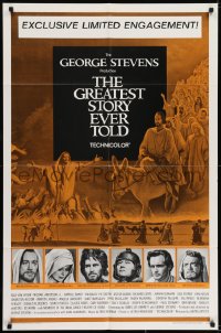 6f346 GREATEST STORY EVER TOLD 1sh 1965 Max von Sydow as Jesus, exclusive limited engagement!