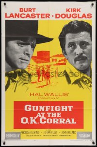 6f352 GUNFIGHT AT THE O.K. CORRAL 1sh 1957 Burt Lancaster, Kirk Douglas, directed by John Sturges!