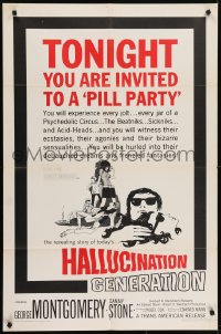 6f357 HALLUCINATION GENERATION 1sh 1967 Beatniks, Sickniks & Acid-Heads are bizarre, weird & wild!