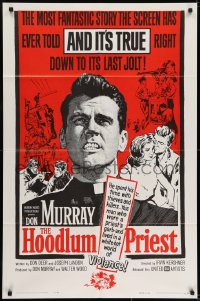 6f392 HOODLUM PRIEST 1sh 1961 religious Don Murray saves thieves & killers, and it's true!