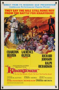 6f455 KHARTOUM style A 1sh 1966 art of Charlton Heston & Laurence Olivier, great Renato Fratini art!