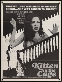 6f464 KITTEN IN THE CAGE 1sh 1968 Miriam Elliot bound, she was forced to submit to perverted minds!