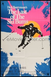 6f473 LAST OF THE SKI BUMS 1sh 1969 great image of man skiing down mountain on fresh powder!
