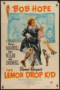 6f481 LEMON DROP KID 1sh 1951 wacky artwork of Bob Hope in drag + sexy Marilyn Maxwell!