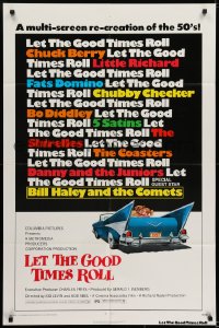 6f487 LET THE GOOD TIMES ROLL 1sh 1973 Chuck Berry, Bill Haley, The Shirelles & real '50s rockers!