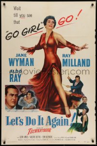 6f488 LET'S DO IT AGAIN 1sh 1953 Ray Milland, art of sexy go go girl Jane Wyman!