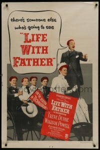 6f491 LIFE WITH FATHER 1sh 1947 cool art of William Powell & Irene Dunne!