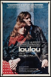 6f512 LOULOU 1sh 1980 great close-up of Gerard Depardieu & Isabelle Huppert!