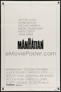 6f545 MANHATTAN 1sh 1979 Woody Allen & Diane Keaton, New York City title design by Burt Kleeger!