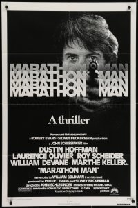 6f549 MARATHON MAN 1sh 1976 cool image of Dustin Hoffman, John Schlesinger classic thriller!