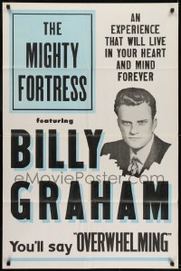 6f558 MIGHTY FORTRESS 1sh 1954 Billy Graham, an experience that will live in your heart & mind!