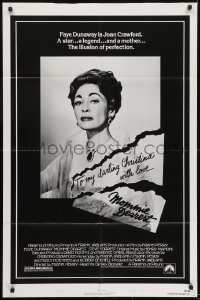6f571 MOMMIE DEAREST 1sh 1981 great portrait of Faye Dunaway as legendary actress Joan Crawford!