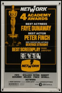 6f610 NETWORK awards 1sh 1976 written by Paddy Cheyefsky, William Holden, Sidney Lumet classic!