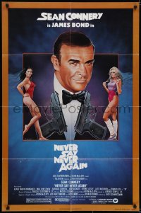 6f612 NEVER SAY NEVER AGAIN 1sh 1983 art of Sean Connery as James Bond 007 by Obrero!