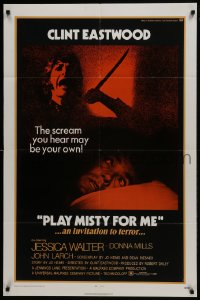 6f673 PLAY MISTY FOR ME 1sh 1971 classic Clint Eastwood, Jessica Walter, an invitation to terror!