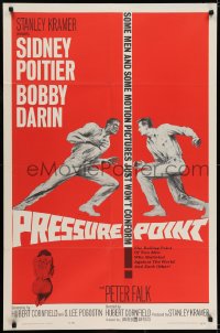 6f682 PRESSURE POINT 1sh 1962 Sidney Poitier squares off against Bobby Darin, cool art!