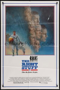 6f717 RIGHT STUFF 1sh 1983 great Tom Jung montage art of the first NASA astronauts!