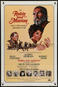 6f722 ROBIN & MARIAN 1sh 1976 Sheriff Robert Shaw, Sean Connery & Audrey Hepburn by Drew Struzan!