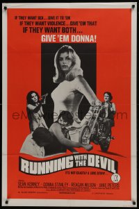 6f733 RUNNING WITH THE DEVIL 1sh 1973 motorcycles, Donna Stanley, it's not exactly a love story!