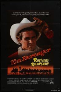 6f734 RUSTLERS' RHAPSODY 1sh 1985 cowboy western parody, cool close-up of cowboy Tom Berenger!