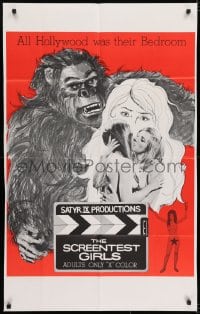 6f747 SCREENTEST GIRLS 1sh 1969 Zoltan G. Spencer directed, art of gorilla & sexy lesbians kissing!