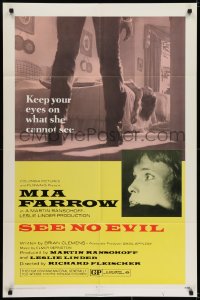 6f754 SEE NO EVIL 1sh 1971 Richard Fleischer horror, Mia Farrow is not seeing dead people!