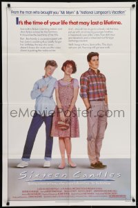 6f784 SIXTEEN CANDLES 1sh 1984 Molly Ringwald, Anthony Michael Hall, directed by John Hughes!