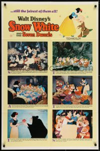 6f793 SNOW WHITE & THE SEVEN DWARFS style B 1sh R1967 Walt Disney animated cartoon fantasy classic!