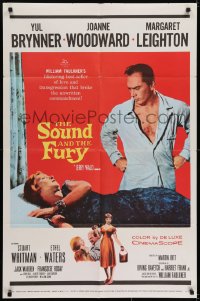 6f802 SOUND & THE FURY 1sh 1959 close up of Yul Brynner with hair sitting in chair!