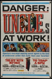 6f809 SPY WITH MY FACE/TO TRAP A SPY 1sh 1966 Robert Vaughn is The Man from U.N.C.L.E.!