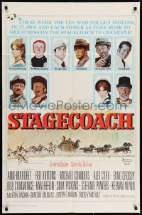 6f811 STAGECOACH 1sh 1966 Ann-Margret, Red Buttons, Bing Crosby, great Norman Rockwell art!