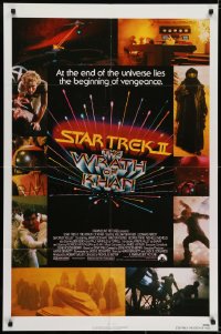 6f817 STAR TREK II 1sh 1982 The Wrath of Khan, Leonard Nimoy, William Shatner, sci-fi sequel!