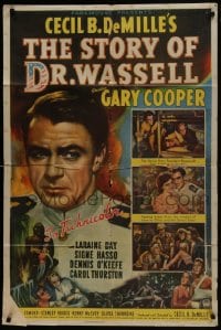 6f823 STORY OF DR. WASSELL style A 1sh 1944 close up of soldier Gary Cooper, Cecil B. DeMille!