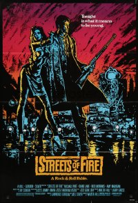 6f834 STREETS OF FIRE 1sh 1984 Walter Hill, Michael Pare, Diane Lane, artwork by Riehm, no borders!
