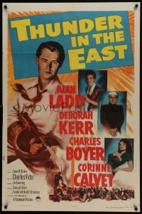 6f885 THUNDER IN THE EAST 1sh 1953 Alan Ladd, Deborah Kerr, Charles Boyer, Corinne Calvet!