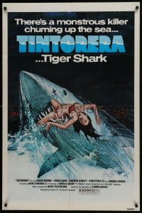 6f896 TINTORERA 1sh 1977 best monstrous killer tiger shark horror artwork!