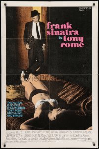 6f902 TONY ROME 1sh 1967 cool image of Frank Sinatra as private eye + sexy half-naked girl on bed!