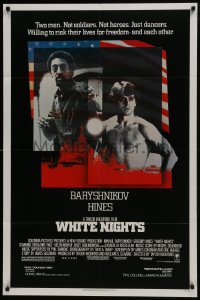 6f965 WHITE NIGHTS 1sh 1985 starring Russian ballet dancer Mikhail Baryshnikov, Gregory Hines!