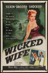 6f968 WICKED WIFE 1sh 1955 Grand National Night, super sexy English bad girl Moira Lister!