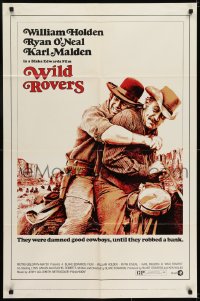 6f970 WILD ROVERS 1sh 1971 great close up of William Holden & Ryan O'Neal on horse, Blake Edwards