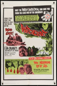 6f973 WITCHCRAFT/HORROR OF IT ALL 1sh 1964 Lon Chaney Jr, they returned to reap BLOOD HAVOC!